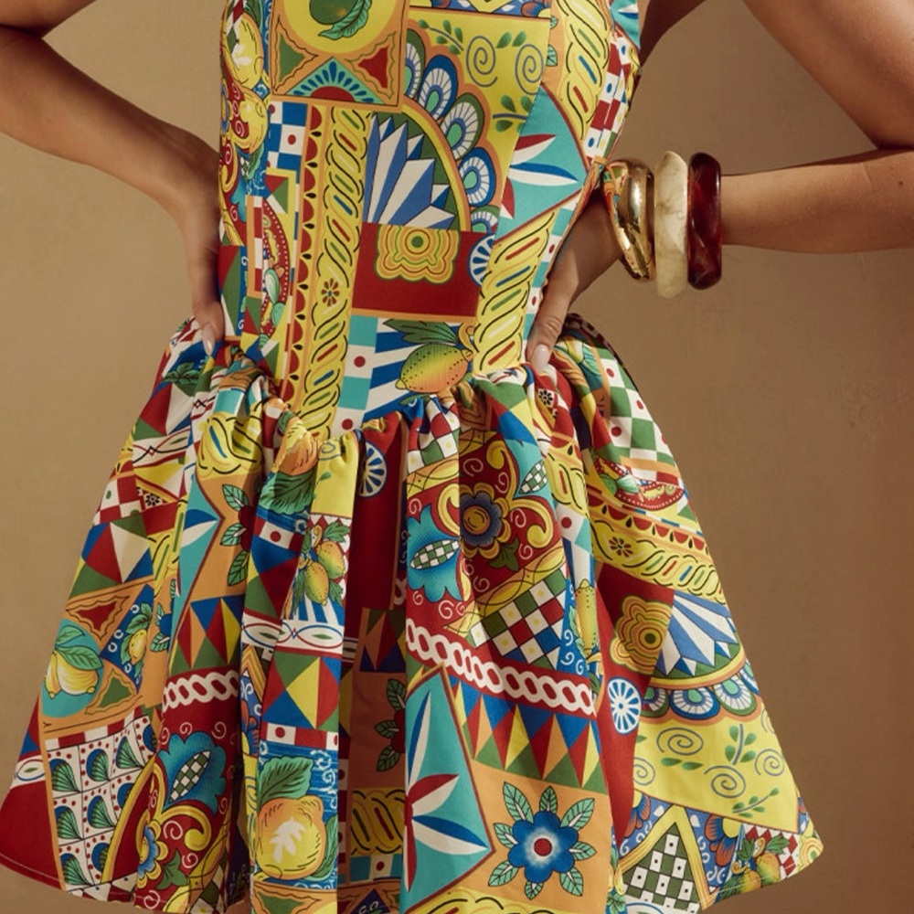 Colorful Geometric Print Mini Dress